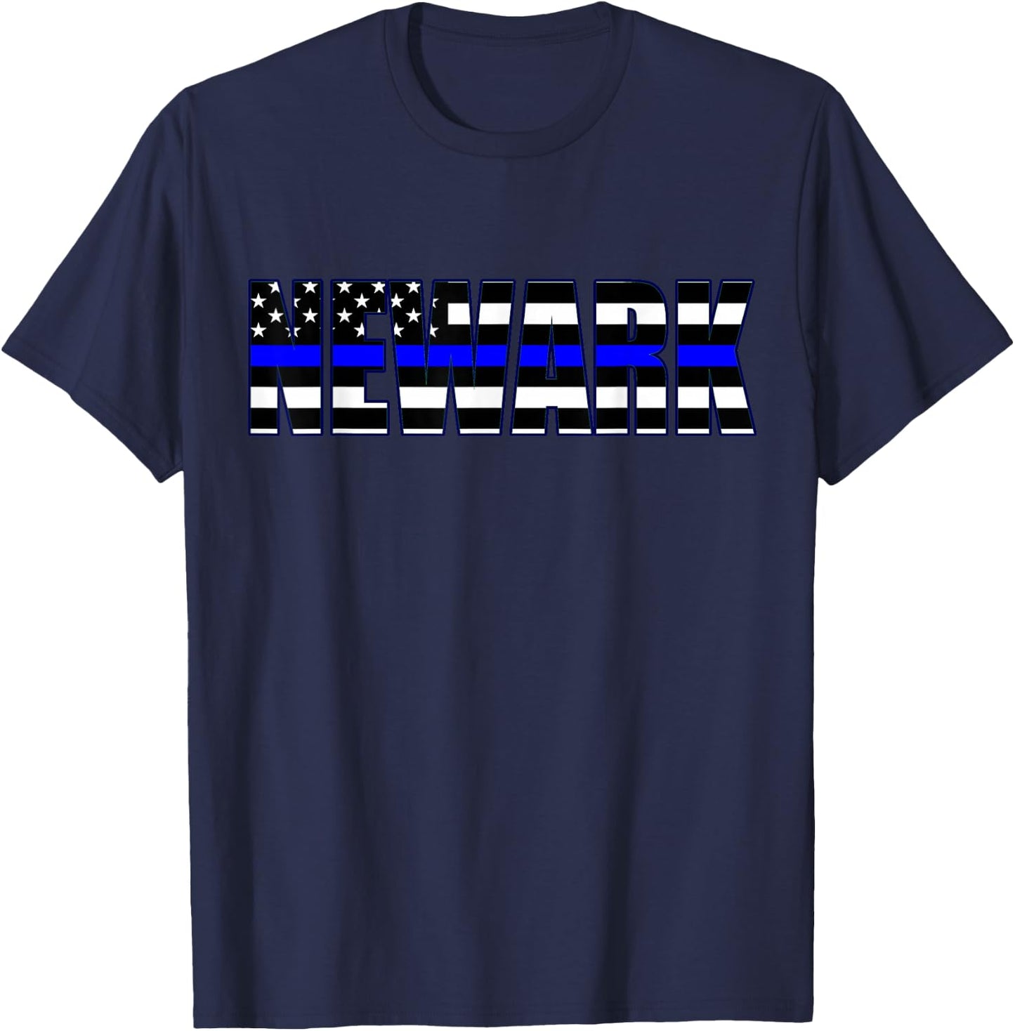 Protect and Serve in Newark Police Flag PD T-Shirt - T-Shirt | Navy
