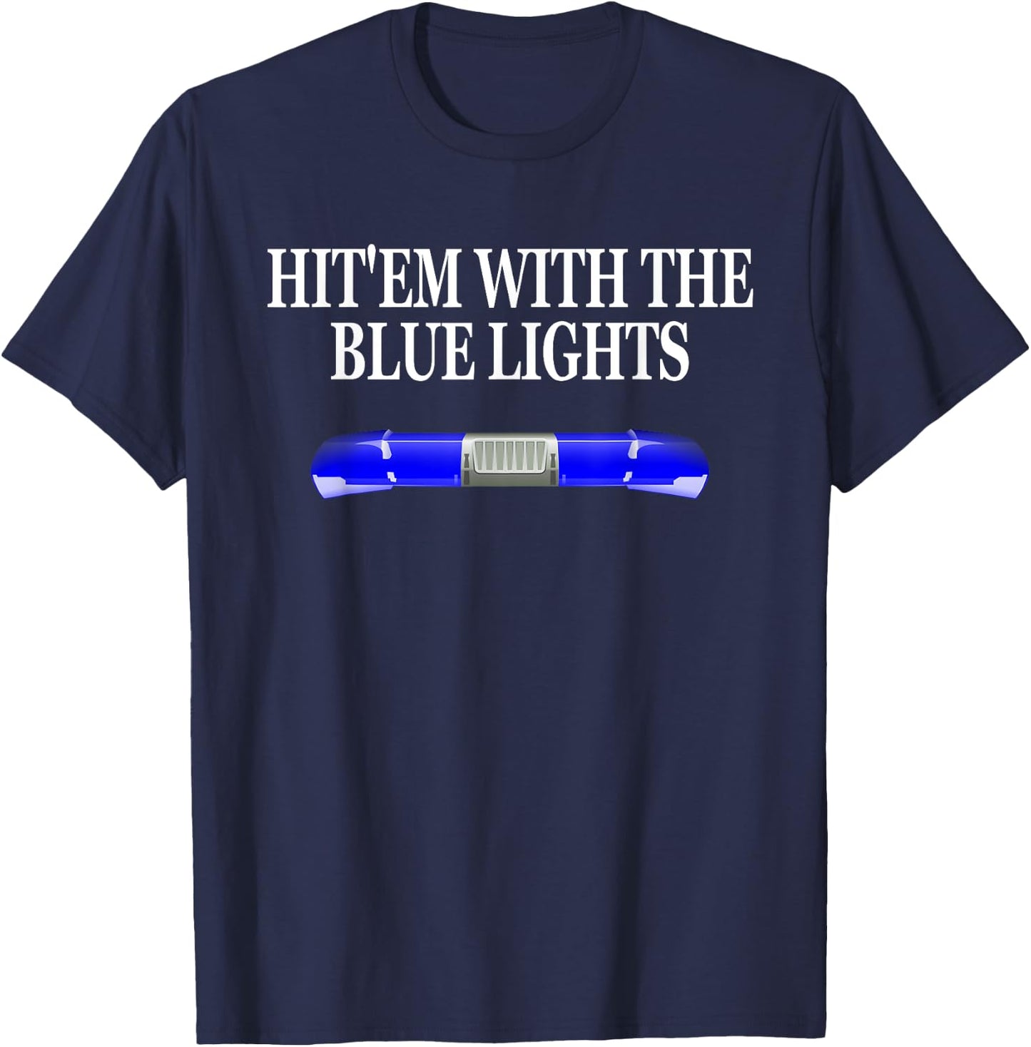 Funny Police Officer Blue Lights Women T-Shirt - T-Shirt | Navy