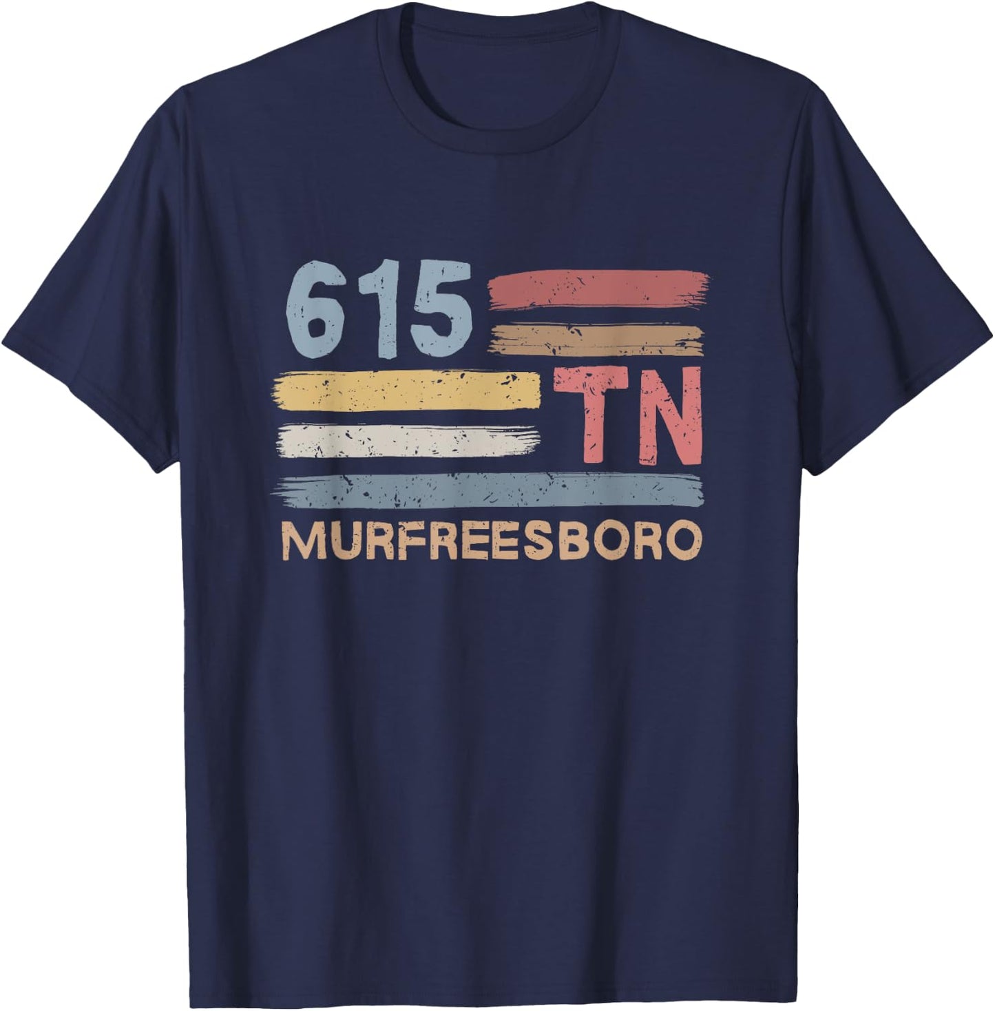 Retro Murfreesboro Area Code 615 Residents State Tennessee T-Shirt - T-Shirt | Navy