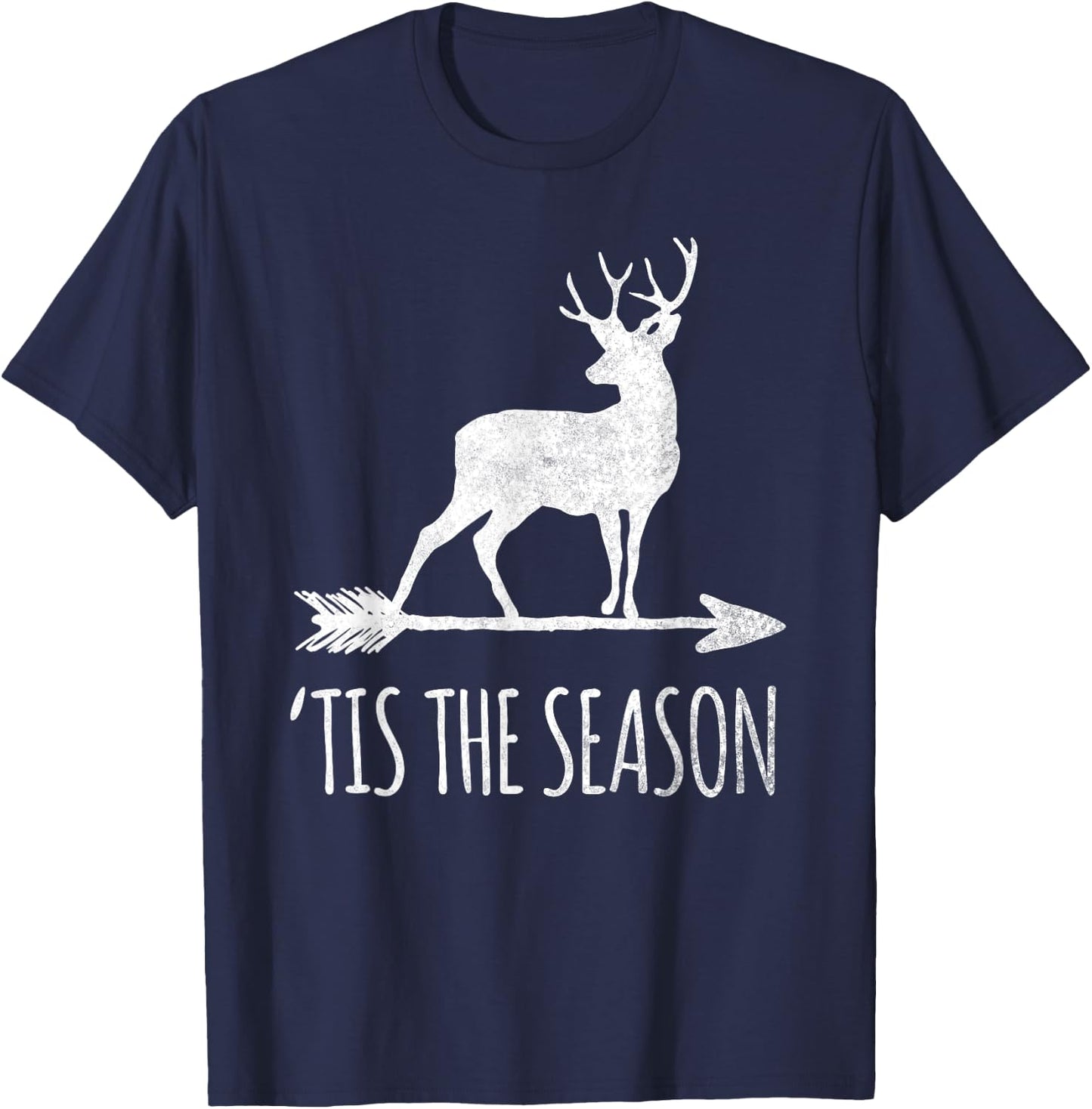 Tis the Season Funny Deer Bow Hunting T-Shirt - T-Shirt | Navy