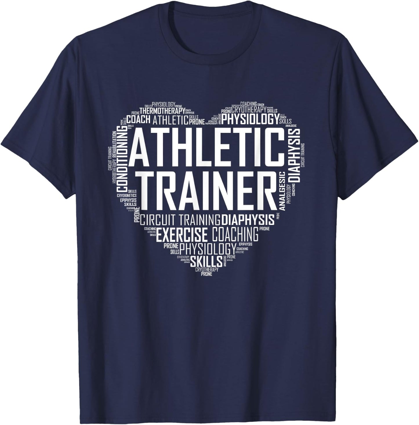 AT Certified Athletic Trainer T Shirt Gift Love Heart T-Shirt - T-Shirt | Navy