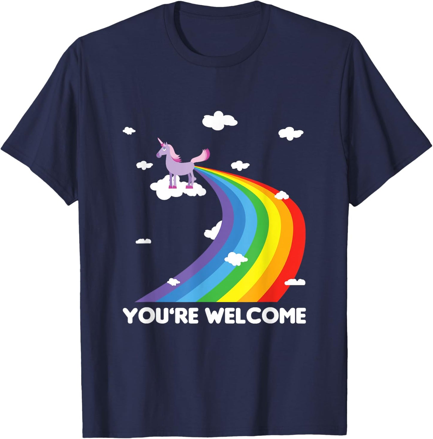 Fun Unicorn Rainbow Fart Poop Where Rainbows From Joke Gift T-Shirt - T-Shirt | Navy