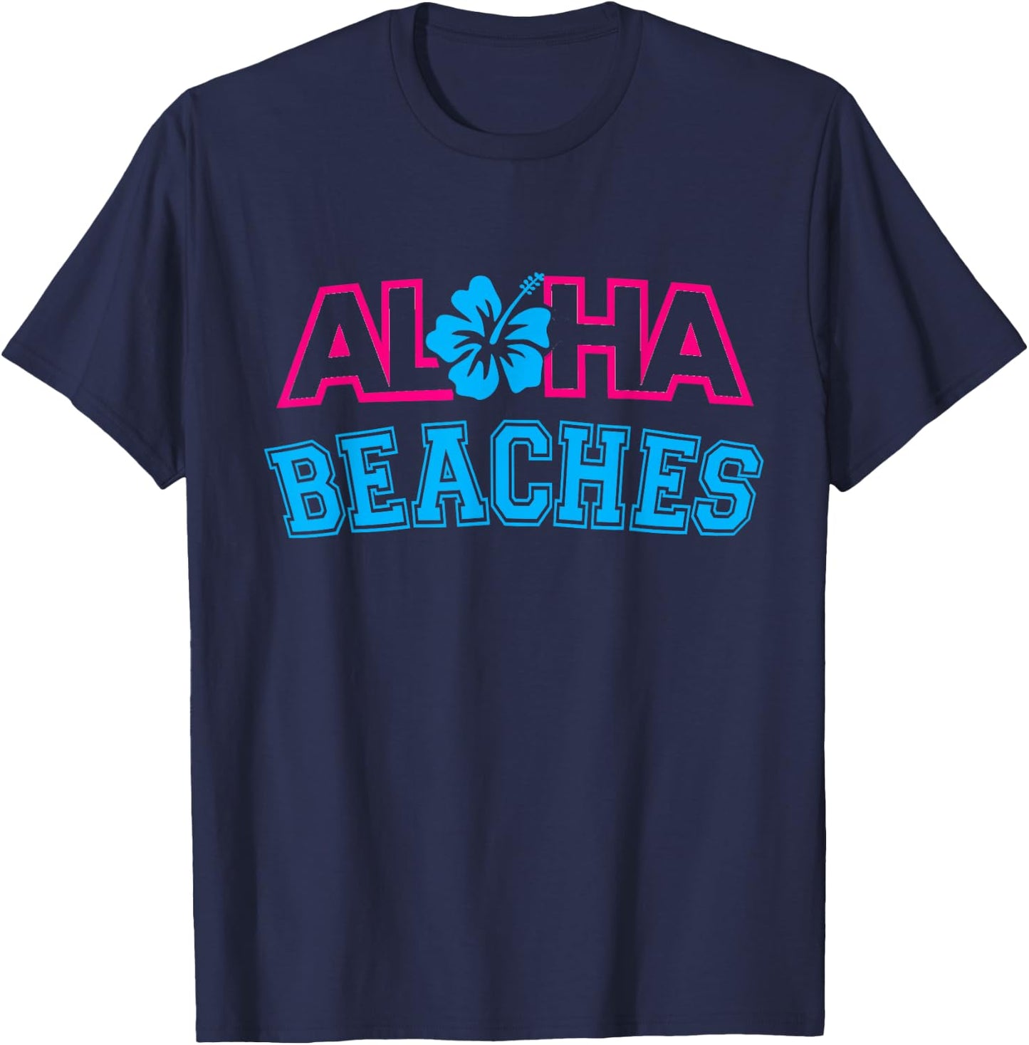 Aloha Beaches Hawaii Hawaiian AlOHA T-Shirt - T-Shirt | Navy