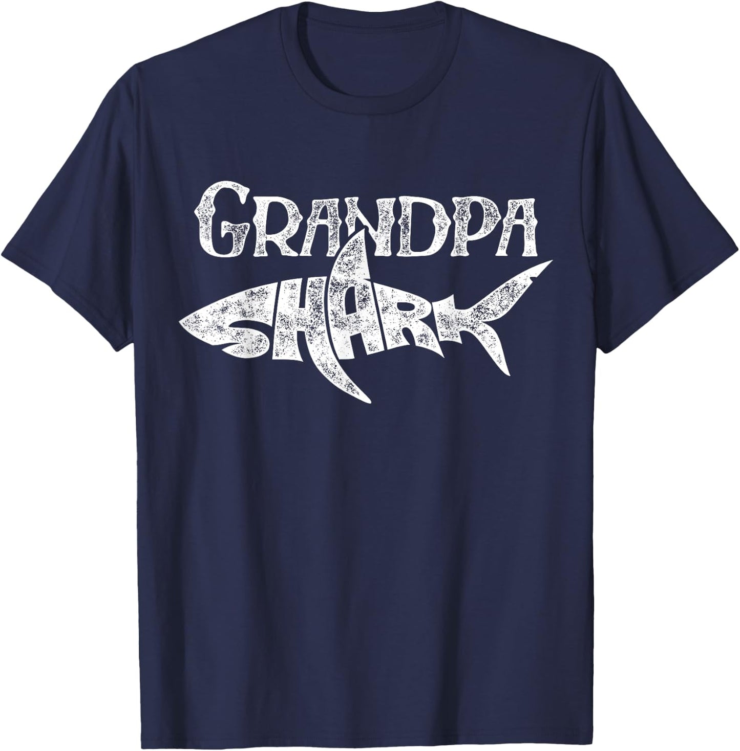 Grandpa Shark T Shirt Family Matching Men Jawsome Gifts T-Shirt - T-Shirt | Navy
