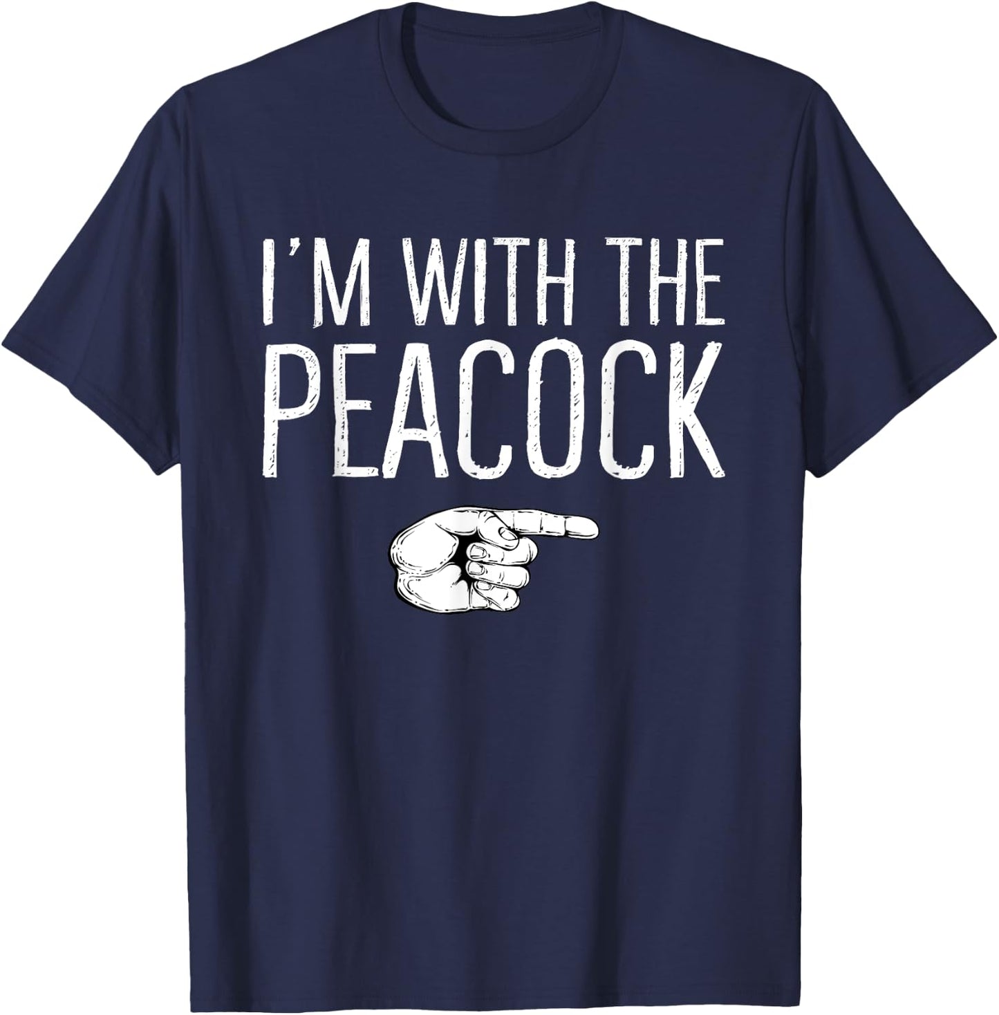 I'm With The Peacock Matching Costume Lazy Halloween Party T-Shirt - T-Shirt | Navy