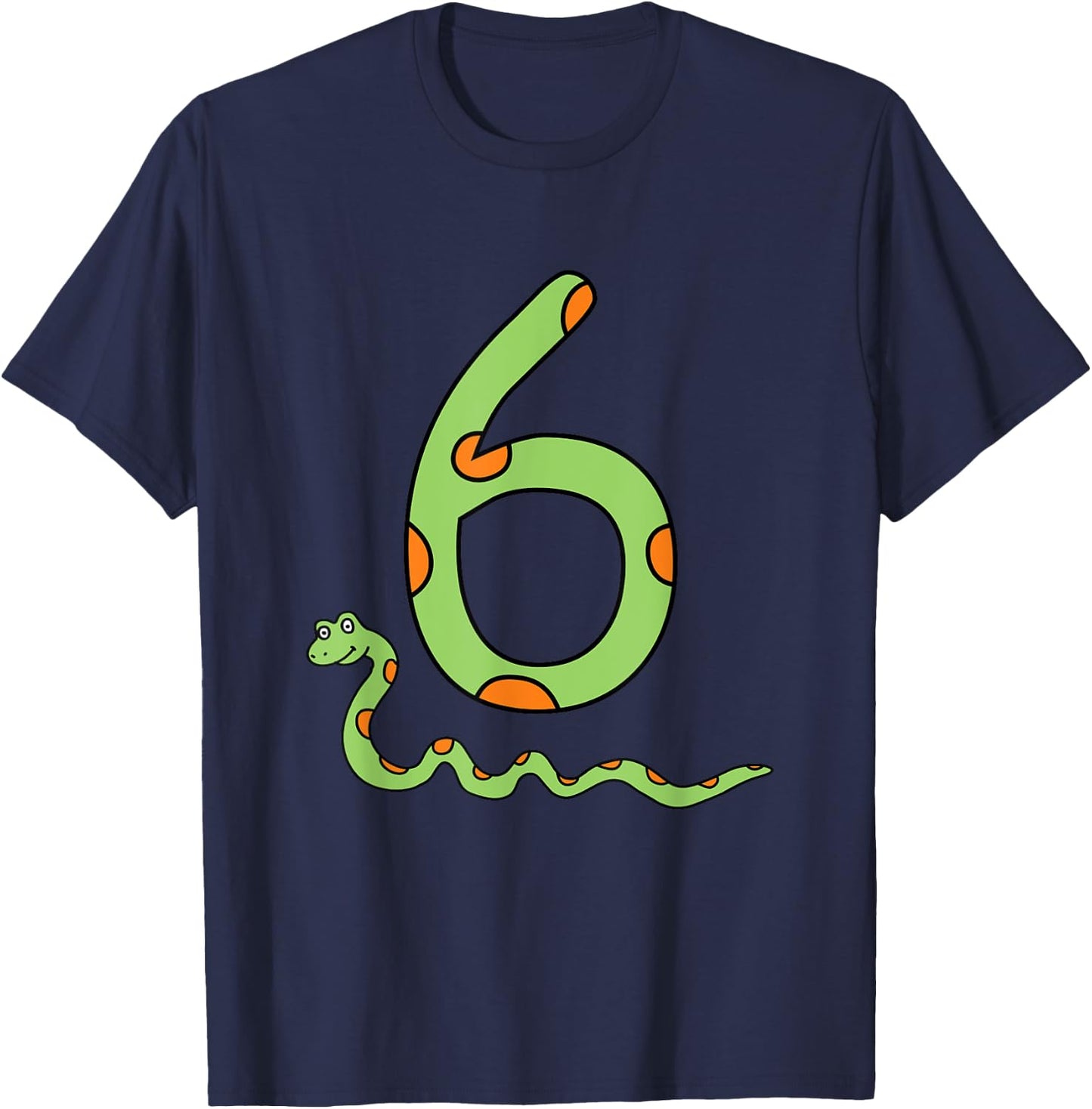 Snake Birthday Boy Kids Reptile Animal Number 6 6th Bday T-Shirt - T-Shirt | Navy