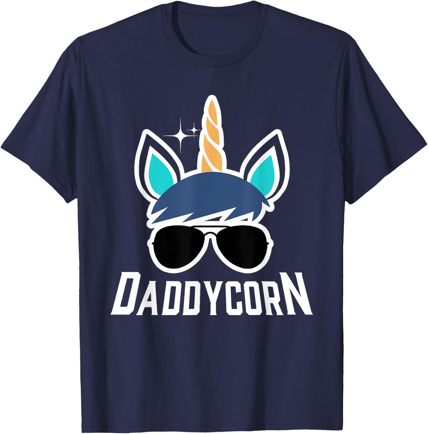 Daddycorn Unicorn Daddy And Baby Father's Day T-Shirt - T-Shirt | Navy