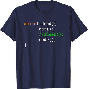 Programmer Eat Sleep Code T-Shirt - T-Shirt | Navy