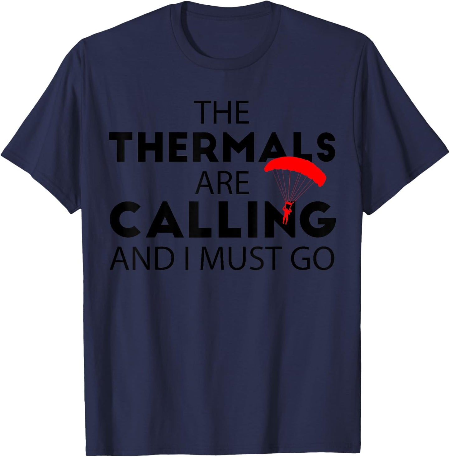 Paragliding Shirt | Paraglider in a Thermal Pilot T-Shirt - T-Shirt | Navy