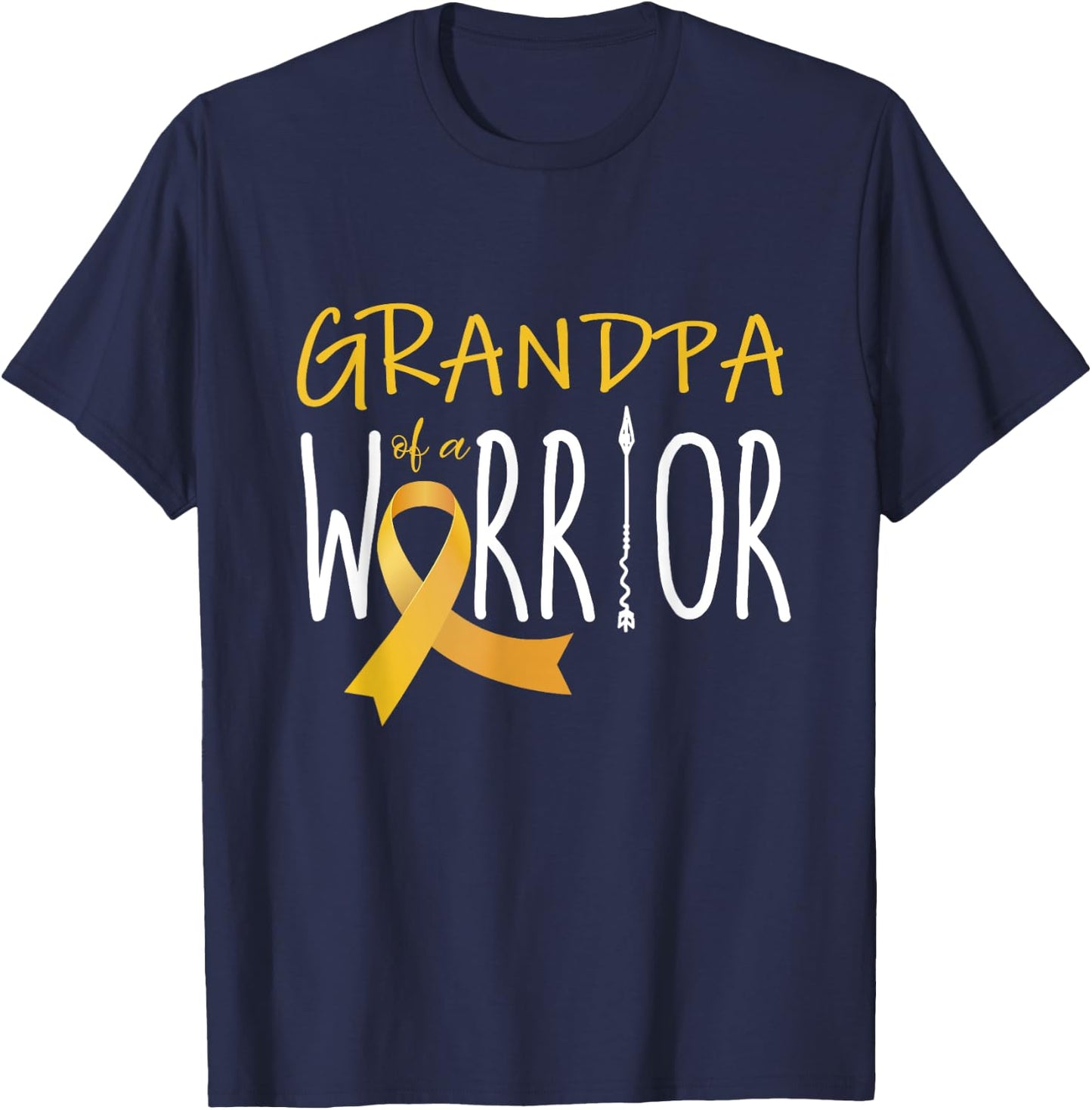 Childhood cancer awareness Grandpa of a warrior T-Shirt - T-Shirt | Navy