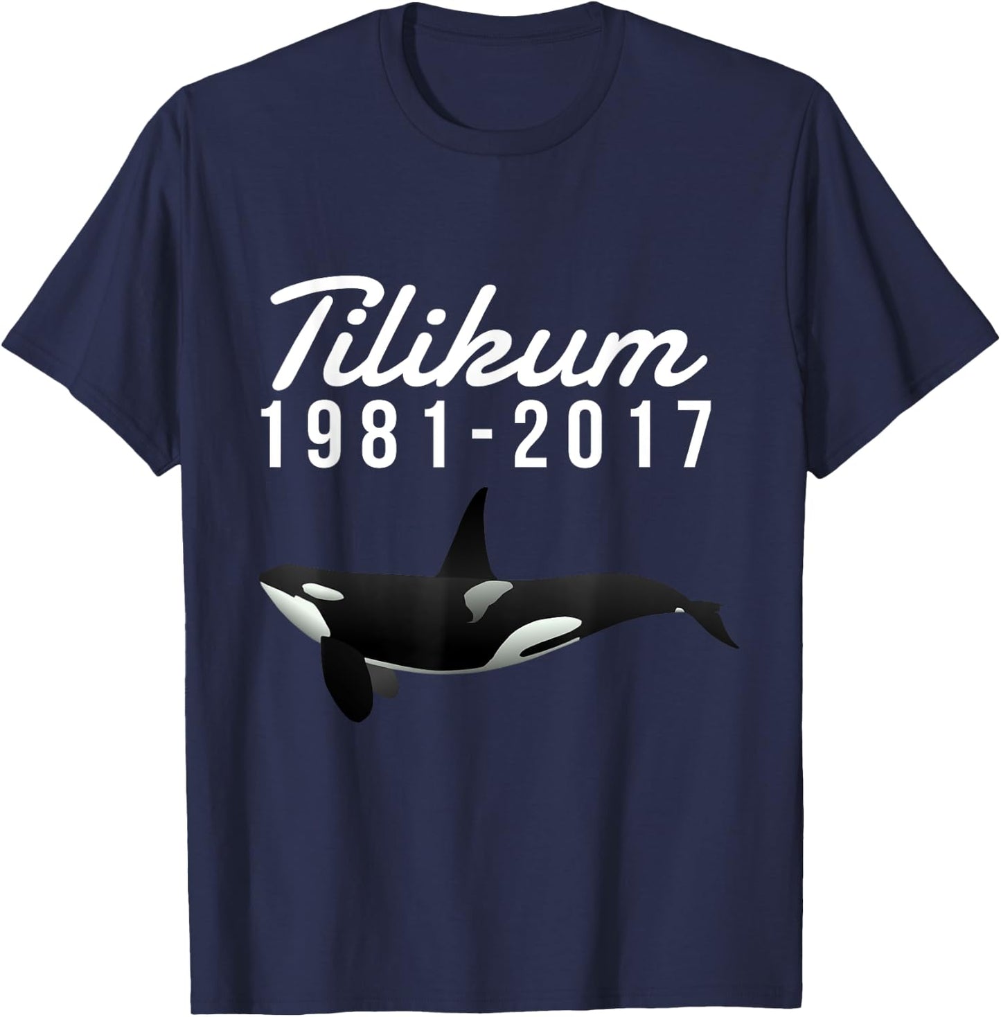 Free Tilikum Save the Orca Killer Whale T-Shirt - T-Shirt | Navy