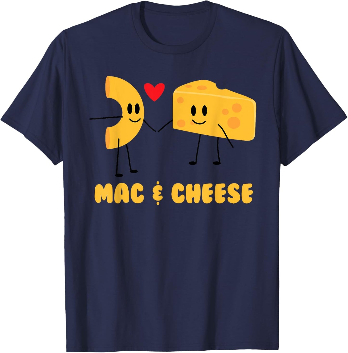 Funny Mac & Cheese Love Food - Cute Veggie Gift T-Shirt - T-Shirt | Navy