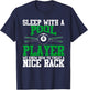 Sleep with a Pool Player Nice Rack | Funny Billiards T-Shirt - T-Shirt | Navy