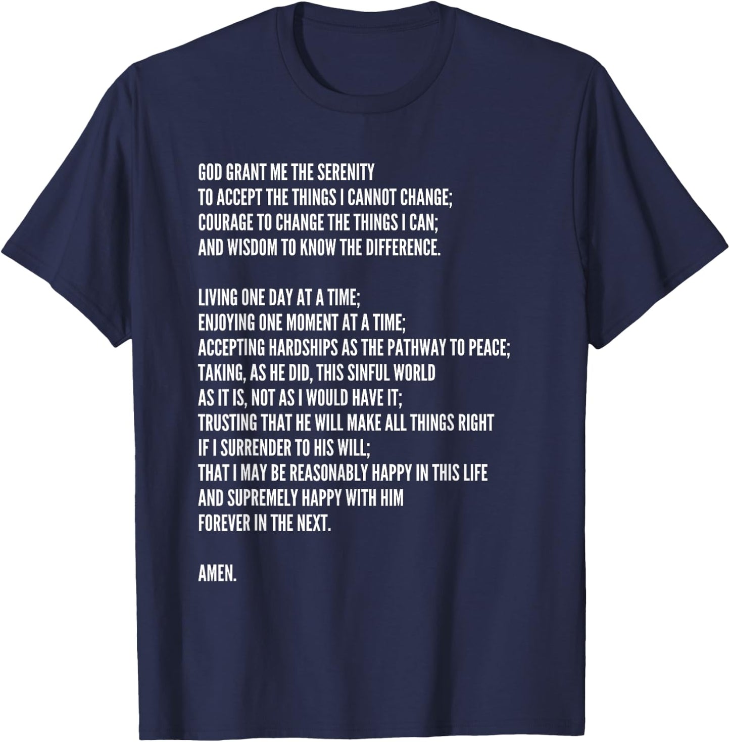 Serenity Prayer T-Shirt - T-Shirt | Navy