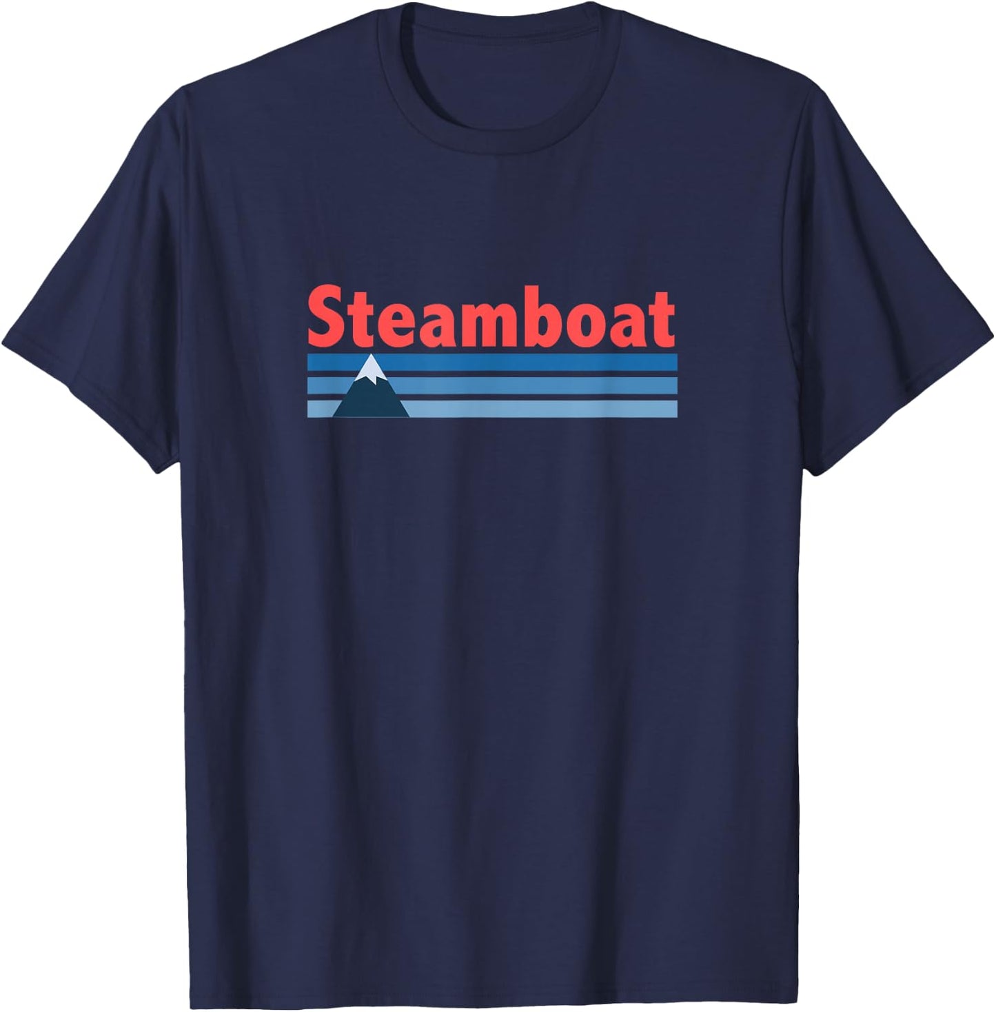 Retro Style Mountain - Steamboat Springs Colorado T-Shirt - T-Shirt | Navy
