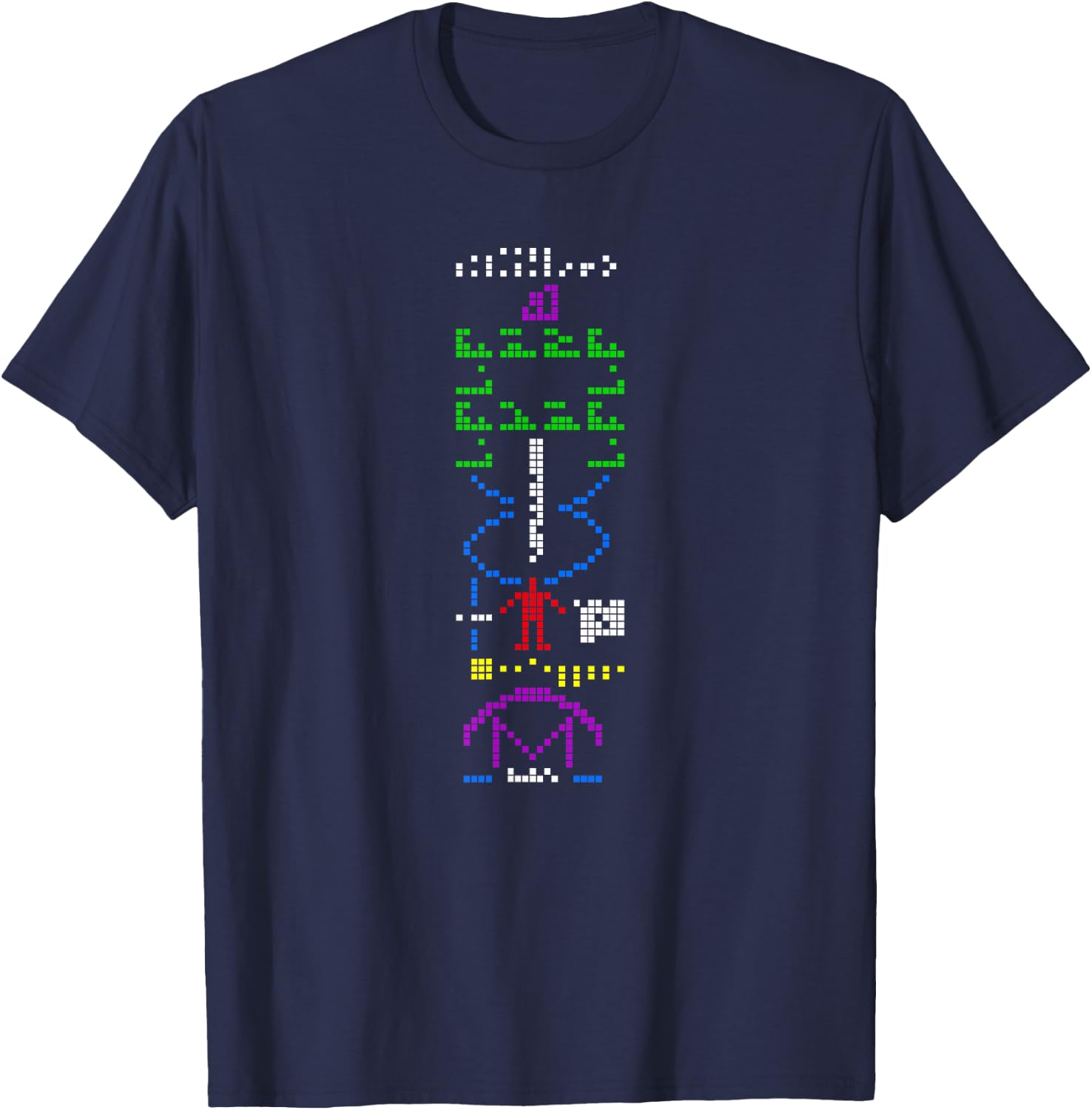 Arecibo Message Space Exploration T-Shirt - T-Shirt | Navy