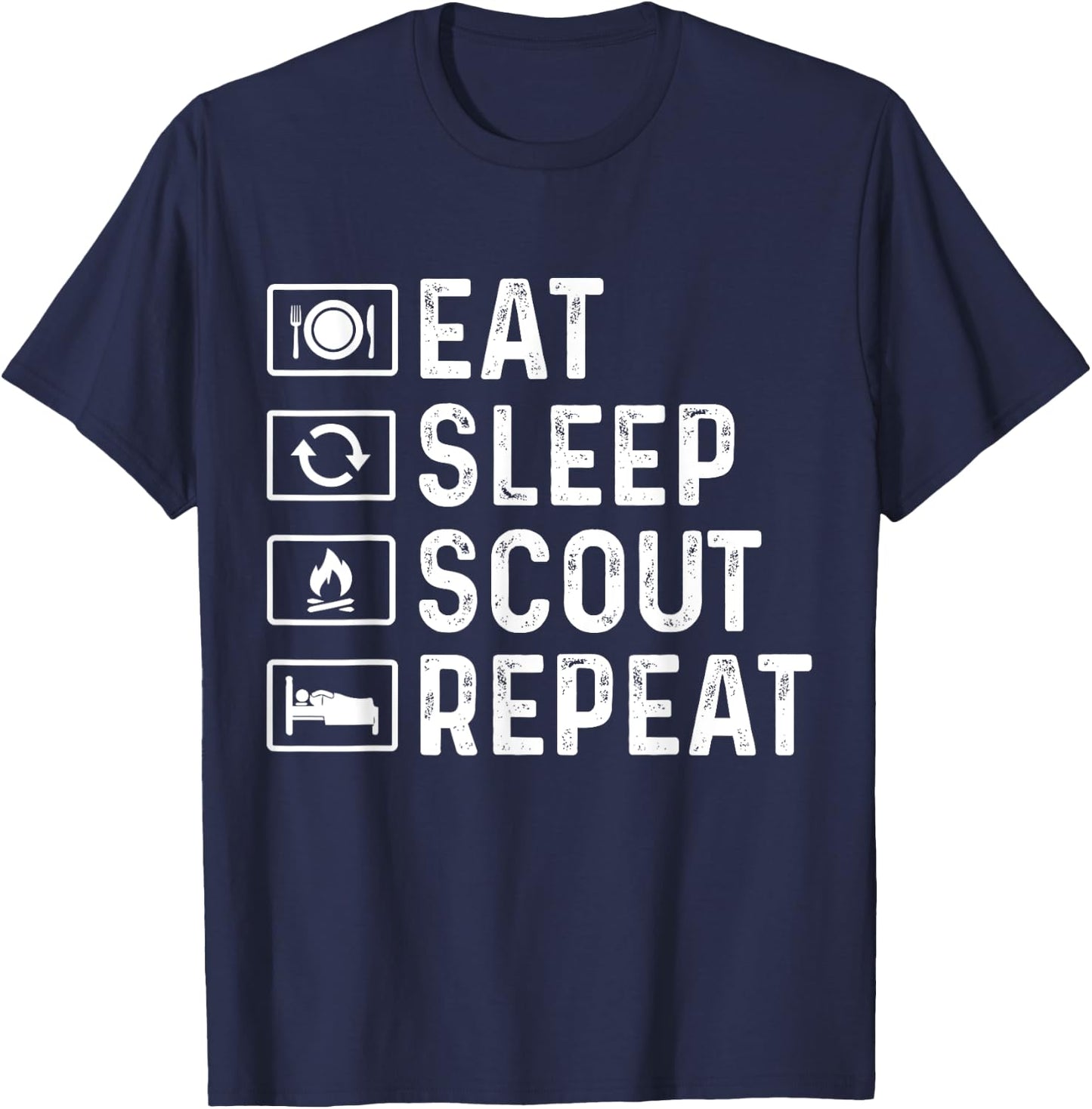 Eat Sleep Scout Repeat Scouts T-Shirt - T-Shirt | Navy
