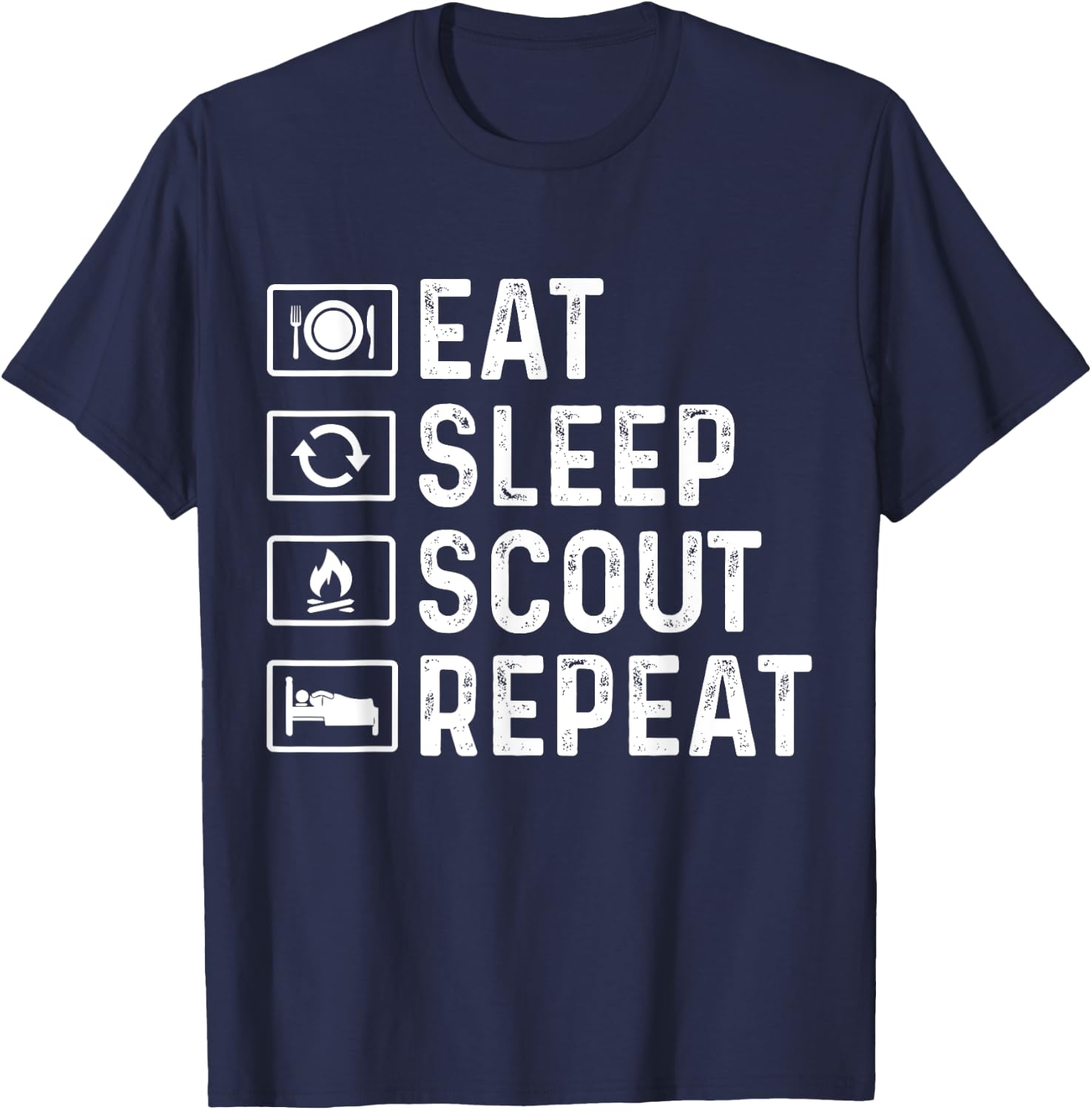 Eat Sleep Scout Repeat Scouts T-Shirt - T-Shirt | Navy