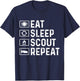 Eat Sleep Scout Repeat Scouts T-Shirt - T-Shirt | Navy