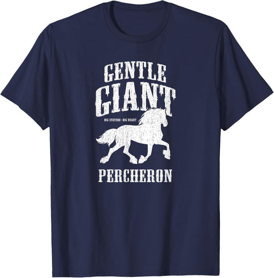 Gentle Giant - Percheron Draft Horse T-Shirt - T-Shirt | Navy