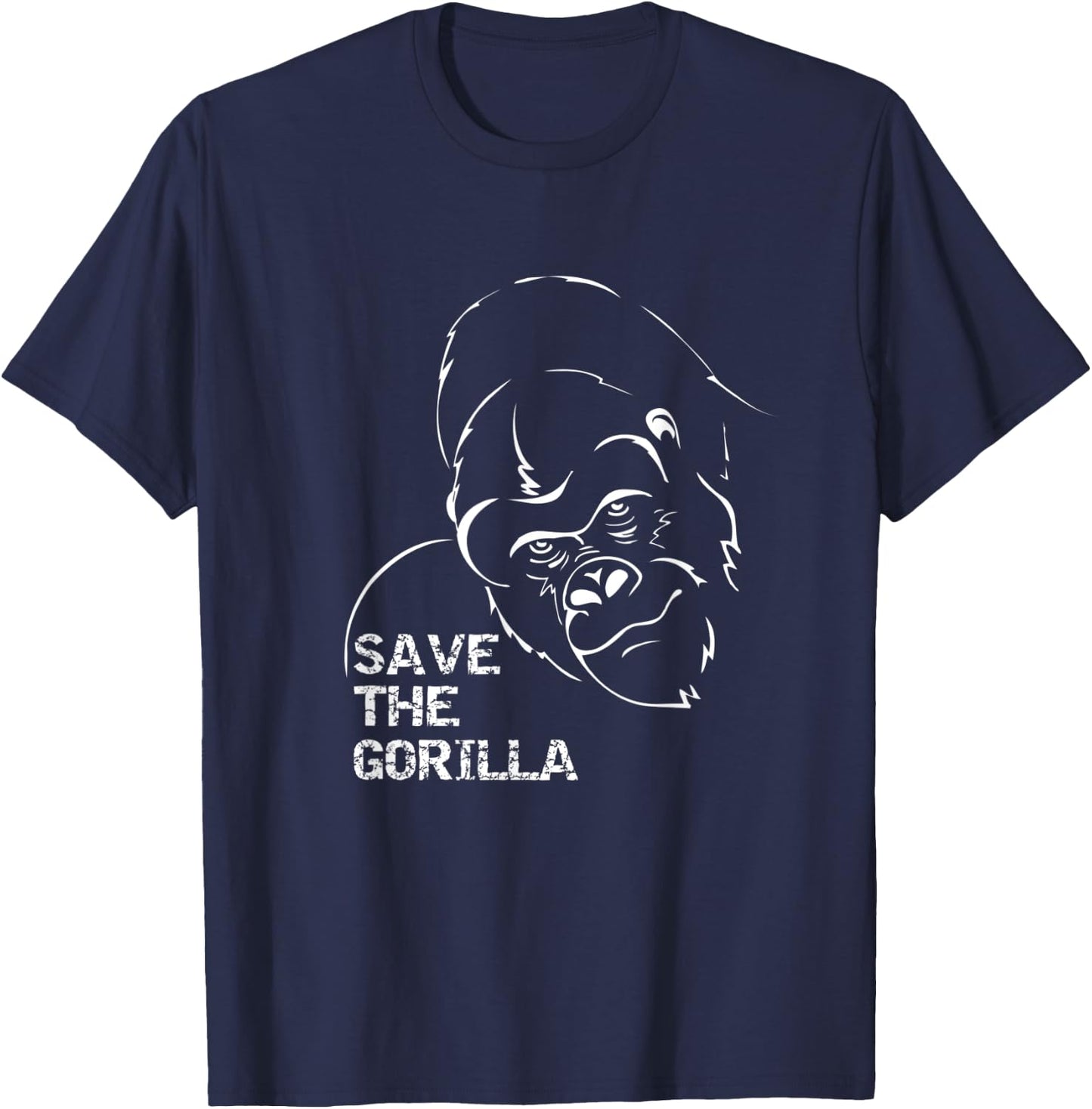 Save The Gorilla Conservation T-Shirt - T-Shirt | Navy