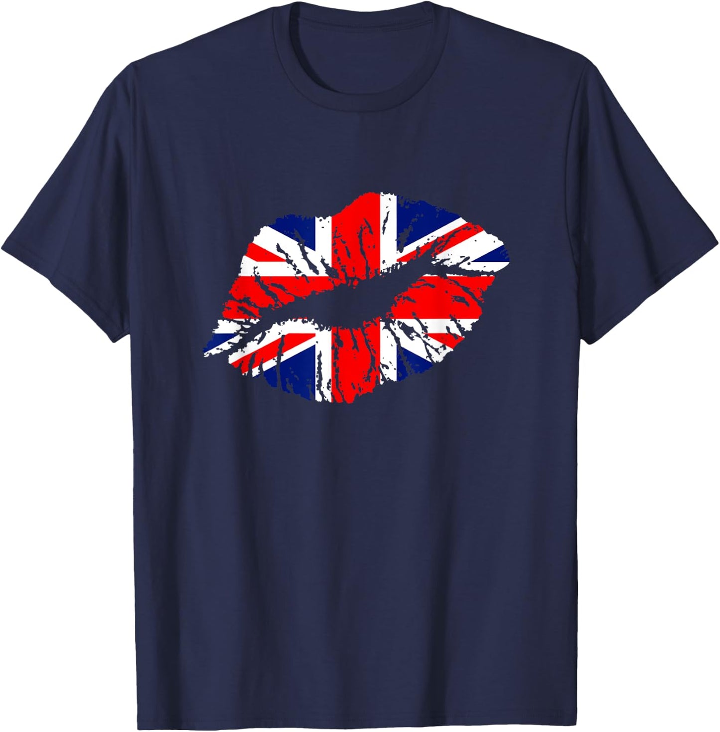 Great Britain England Lips Shirt Gift Brit T-Shirt - T-Shirt | Navy