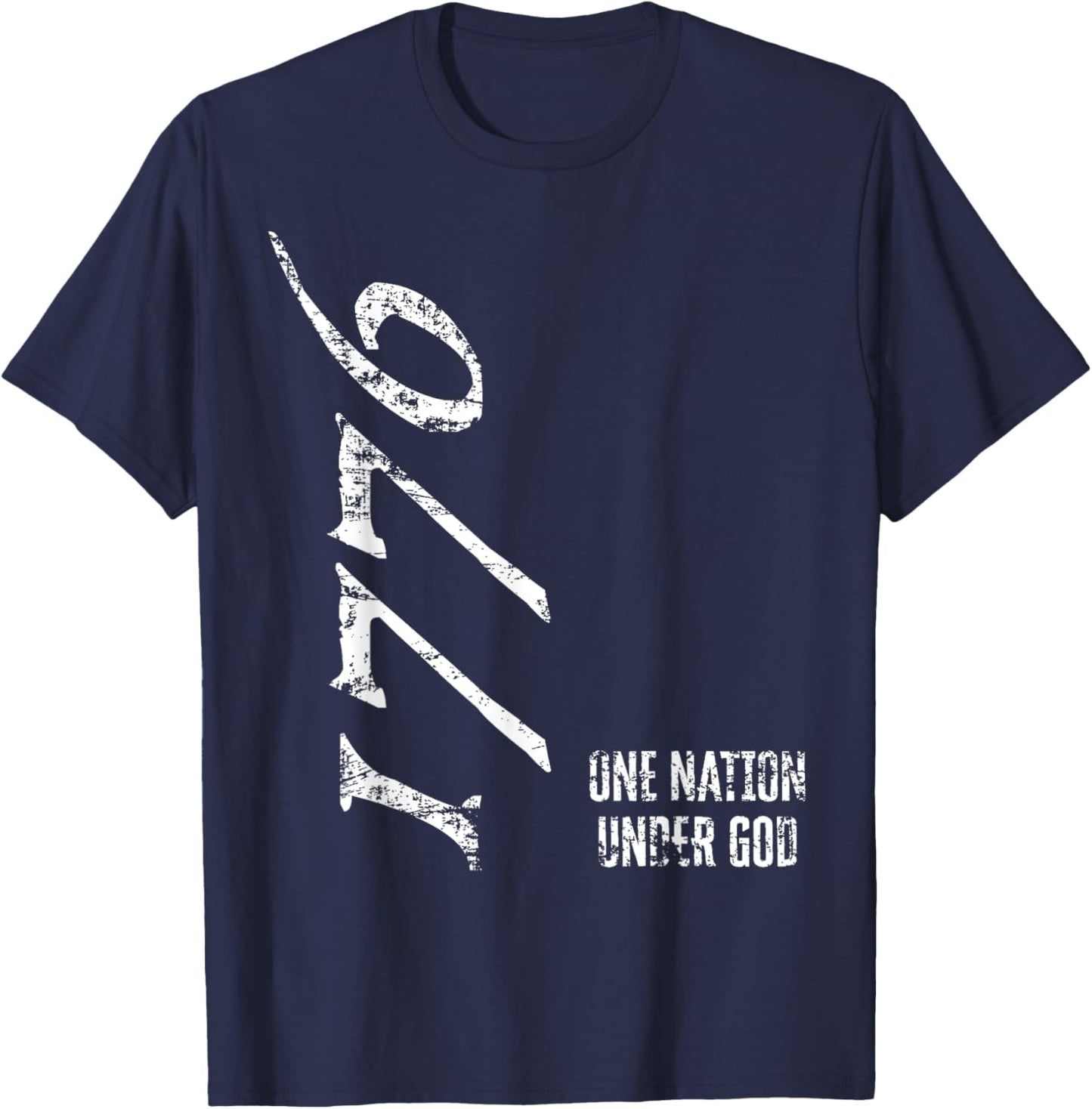 4th of July 1776 One Nation Under God Patriotic American T-Shirt - T-Shirt | Navy