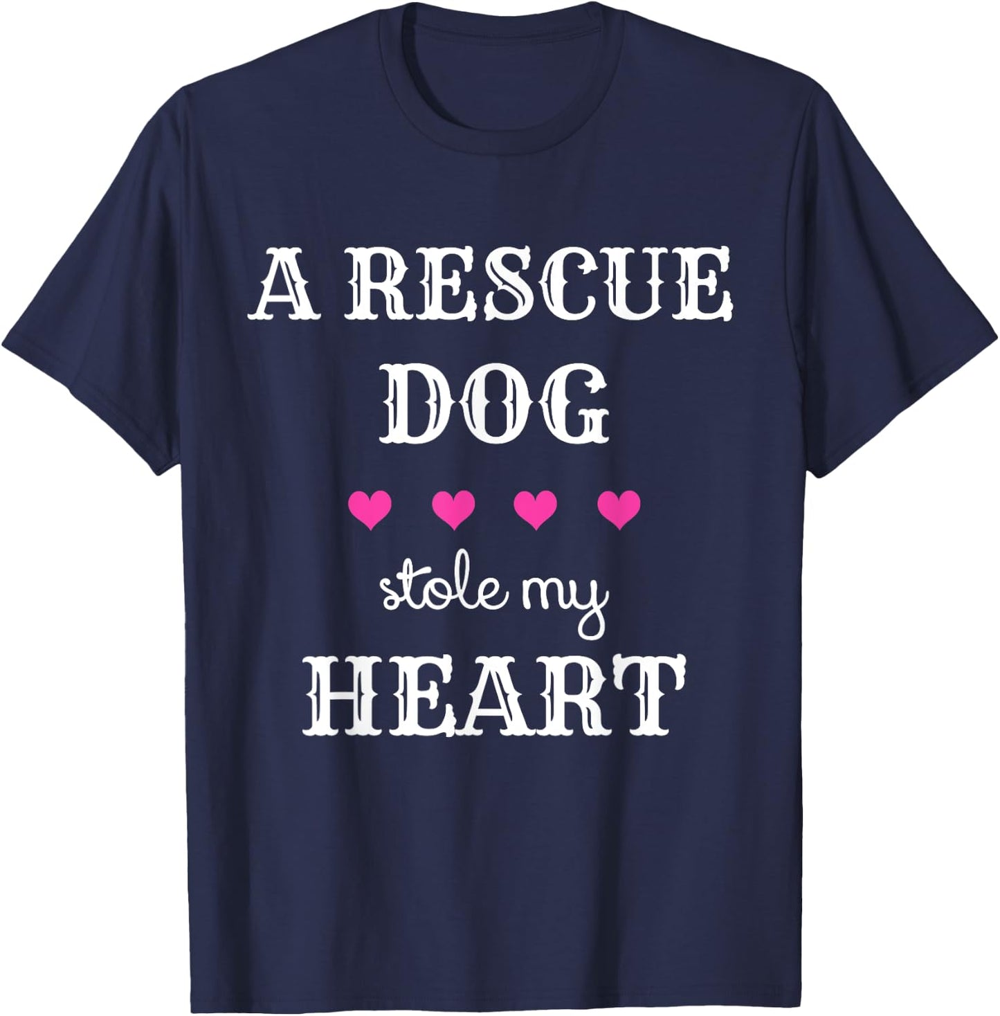 Dog Rescue - A Rescue Dog Stole My Heart Women Girls Kids T-Shirt - T-Shirt | Navy
