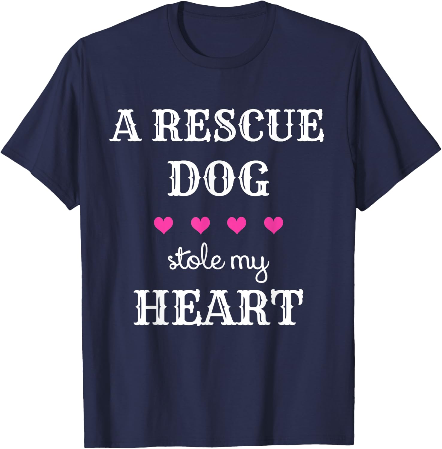 Dog Rescue - A Rescue Dog Stole My Heart Women Girls Kids T-Shirt - T-Shirt | Navy