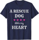 Dog Rescue - A Rescue Dog Stole My Heart Women Girls Kids T-Shirt - T-Shirt | Navy