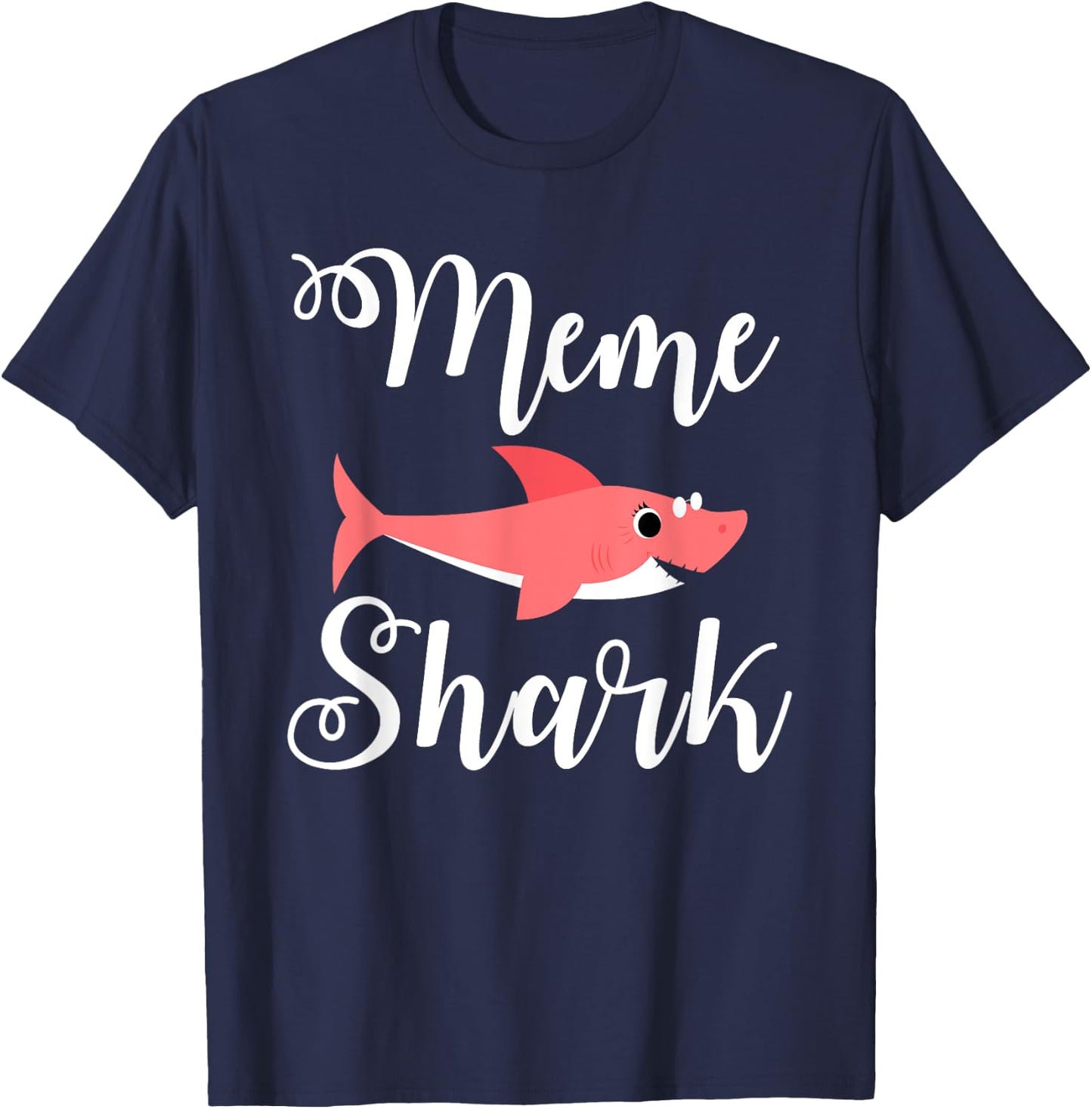 MeMe Shark Funny French Canadian Grandma Novelty T-Shirt - T-Shirt | Navy