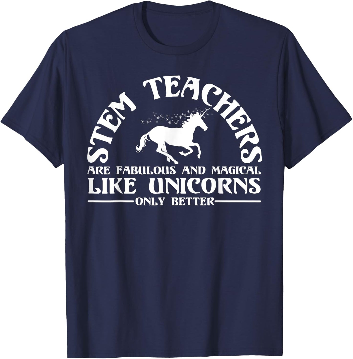 Funny STEM Teacher Appreciation Unicorn Lover T Shirt Women Girls Kids T-Shirt - T-Shirt | Navy