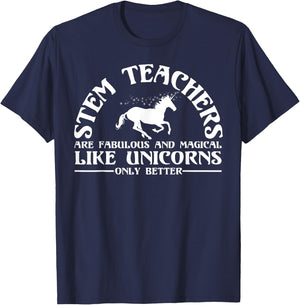 Funny STEM Teacher Appreciation Unicorn Lover T Shirt Women Girls Kids T-Shirt - T-Shirt | Navy