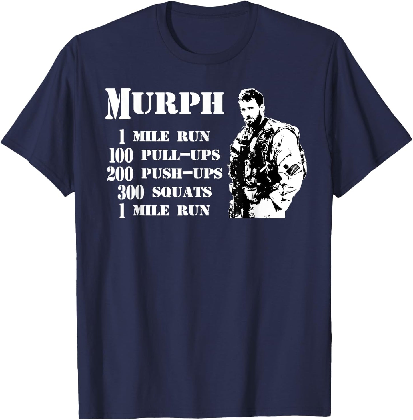 Murph Workout Exercise Challenge Patriotic WOD Gift T-Shirt - T-Shirt | Navy