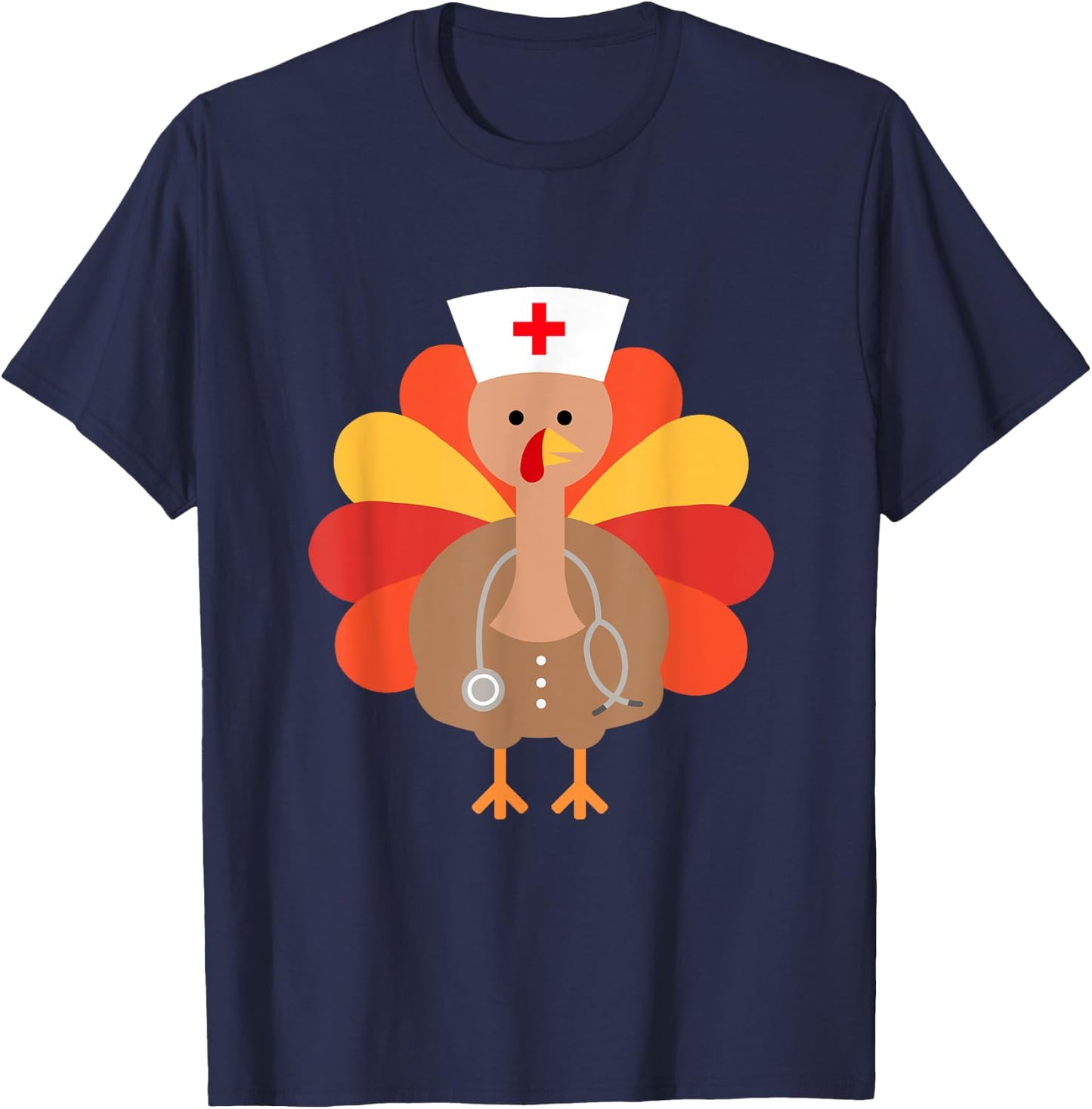Thanksgiving for Nurses : Funny Turkey T-Shirt - T-Shirt | Navy