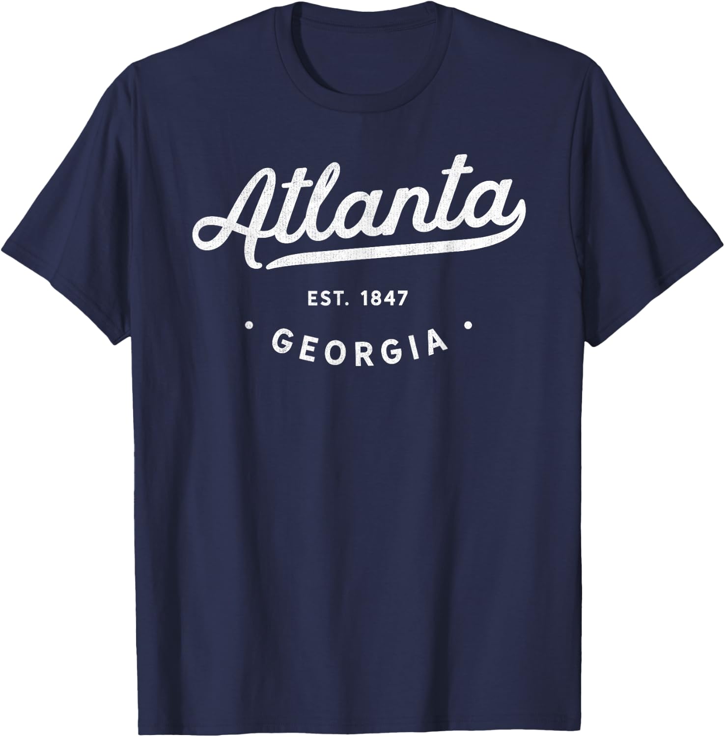 Classic Retro Vintage Atlanta Georgia USA ATL 1847 Novelty T-Shirt - T-Shirt | Navy