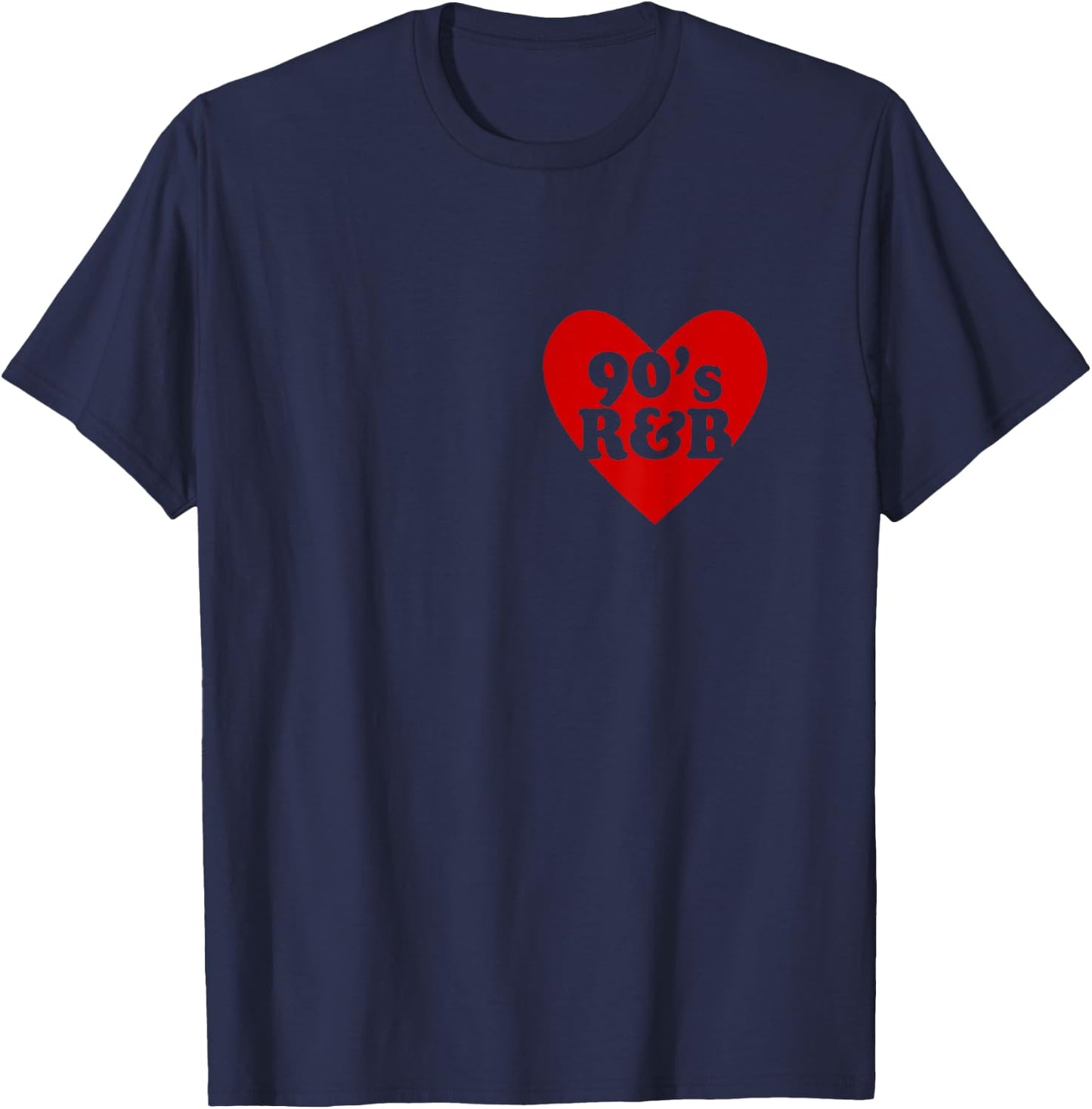 90's R&B Love Heart RnB Music T-Shirt - T-Shirt | Navy