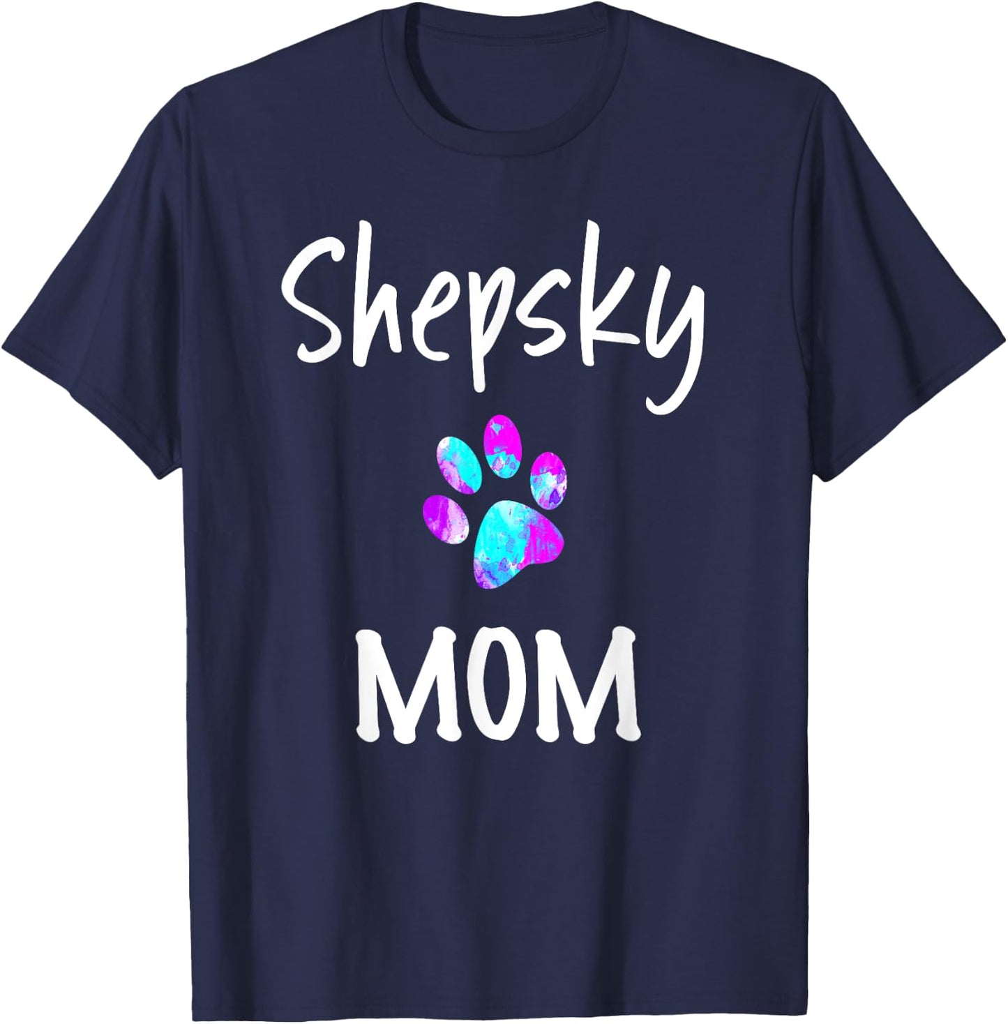 Shepsky Mom German Shepherd Husky Mix Dog Owner T-Shirt - T-Shirt | Navy