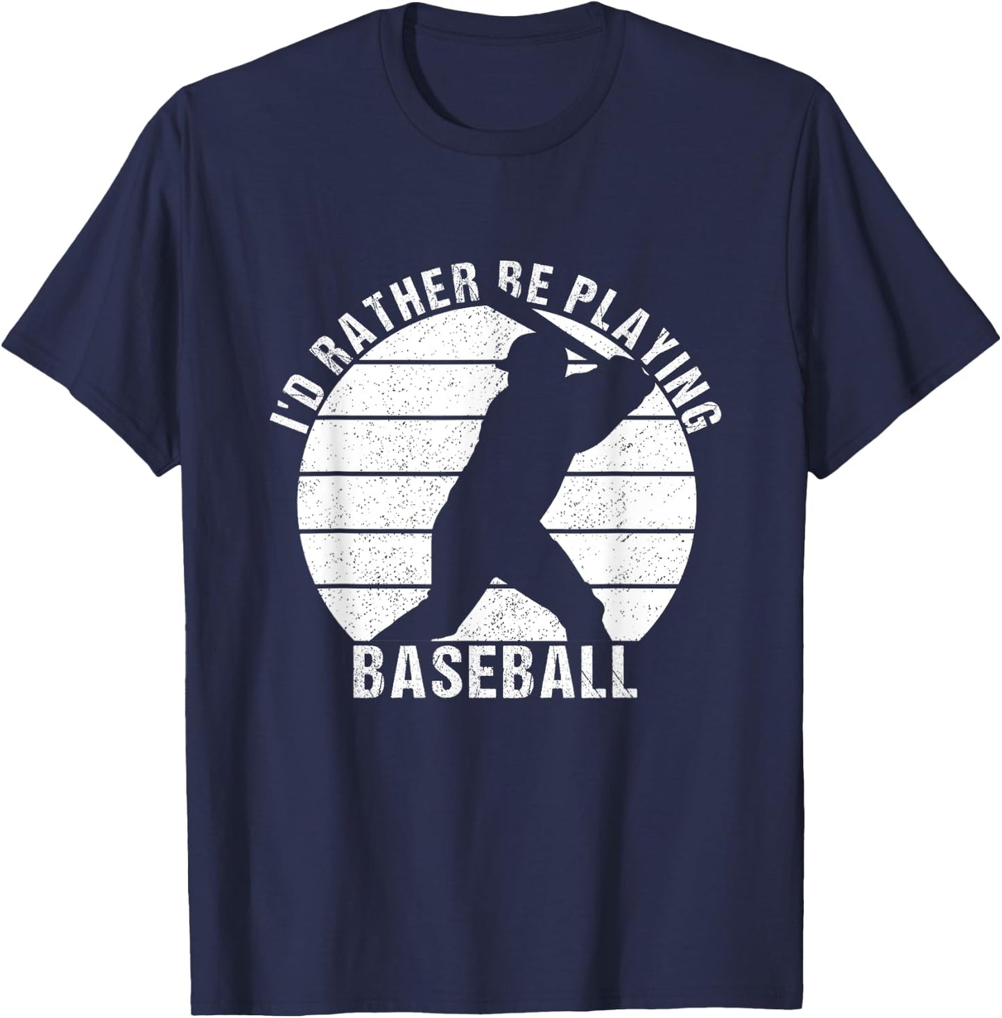 I'd Rather Be Playing Baseball Baseball Player, Coach T-Shirt - T-Shirt | Navy