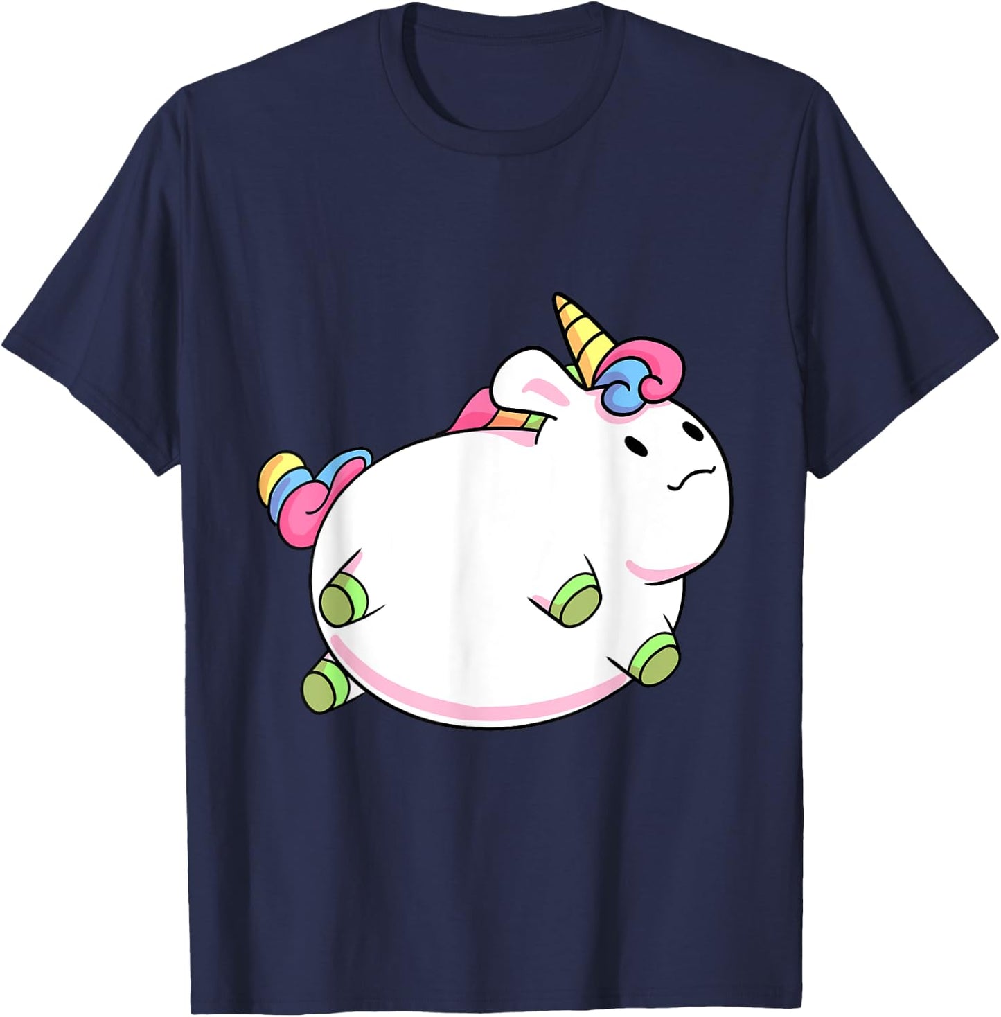 Chubby Unicorn Cute Fluffy Fat Magical Animal Girls Gift T-Shirt - T-Shirt | Navy