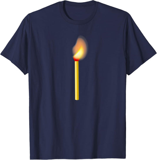Struck match burning fire T-Shirt - T-Shirt | Navy