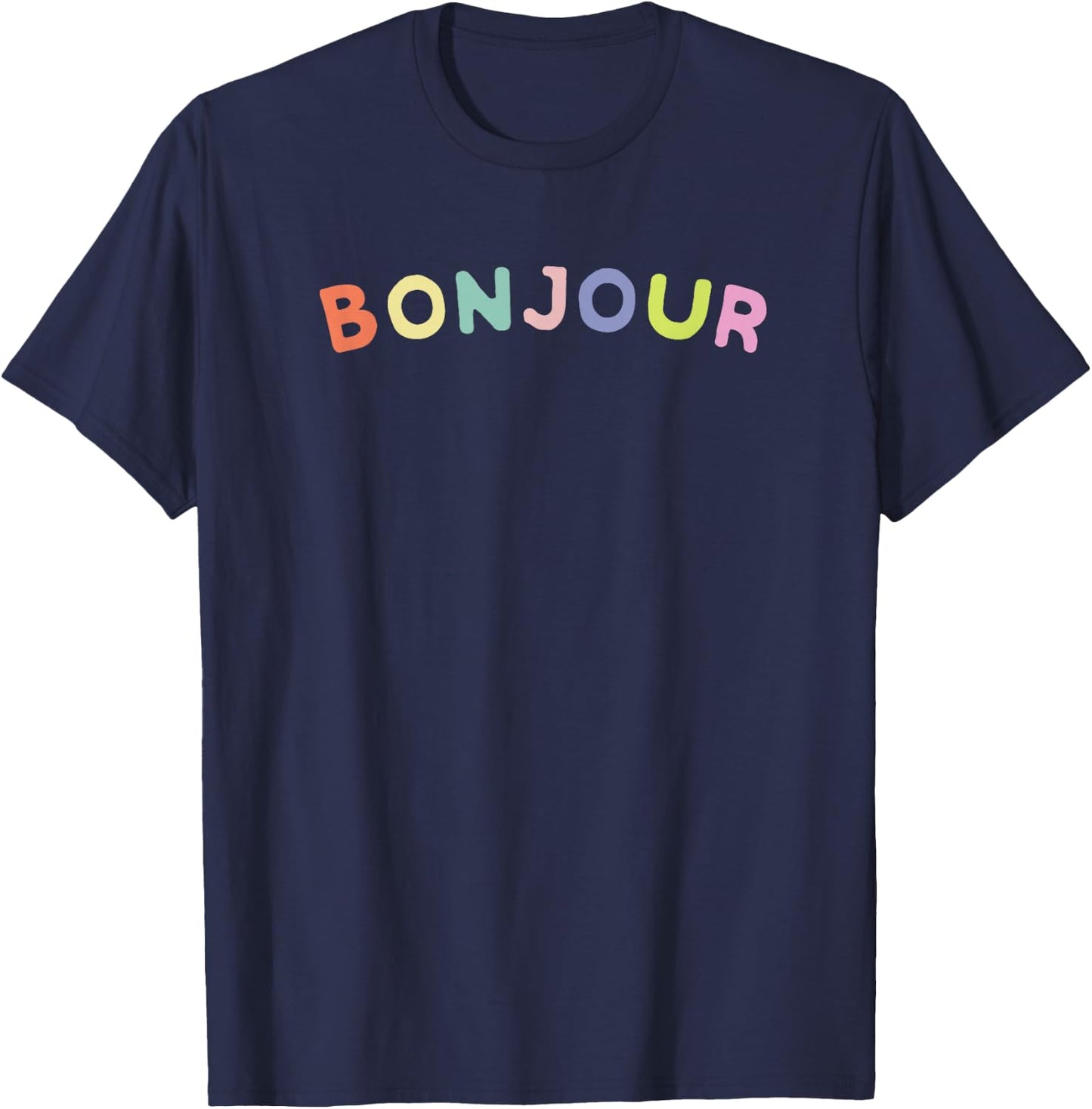 French Bonjour Gift , souvenir , women, kids T-Shirt - T-Shirt | Navy