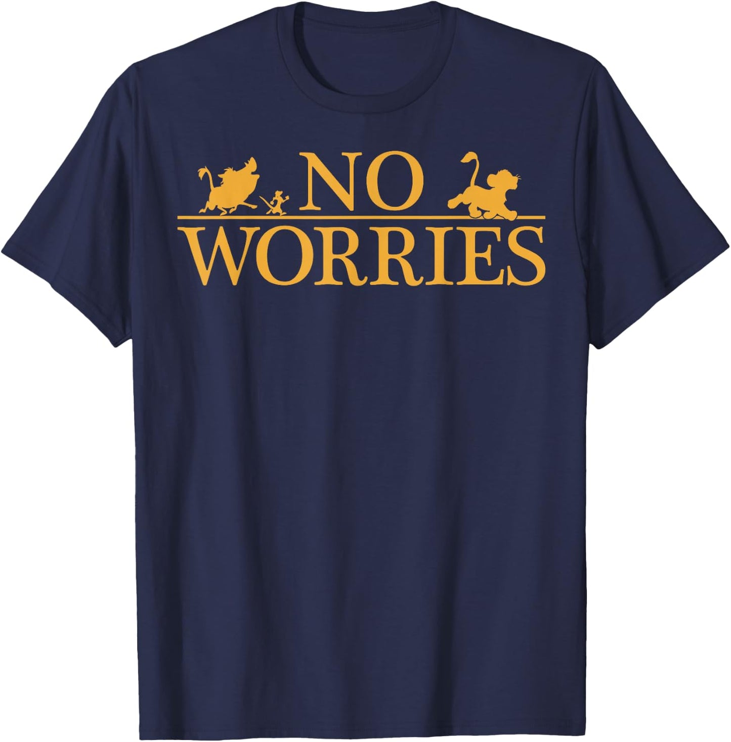 Disney Lion King No Worries Font Simba Graphic T-Shirt - T-Shirt | Navy
