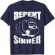 Distressed Repent Sinner Funny Christian Bible Gift T-Shirt - T-Shirt | Navy