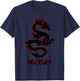 Imagine, Dream, Believe | Fantasy Rage Dragon Tattoo T-Shirt - T-Shirt | Navy