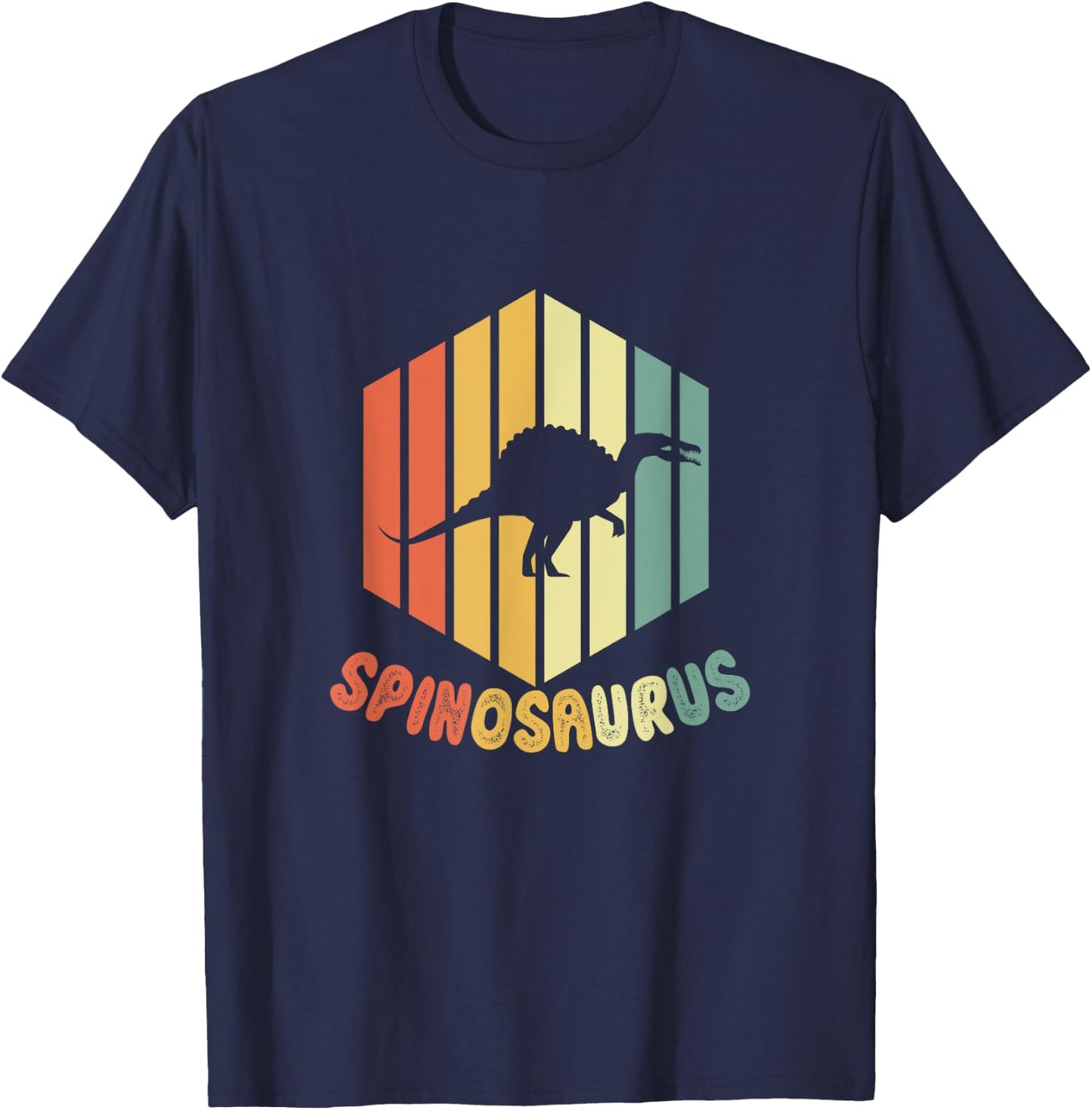 Retro Spinosaurus Dinosaur Paleontolgy Funny Gift T-Shirt - T-Shirt | Navy
