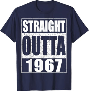 Straight Outta 1967 Funny 57th Birthday Shirt T-Shirt - T-Shirt | Navy