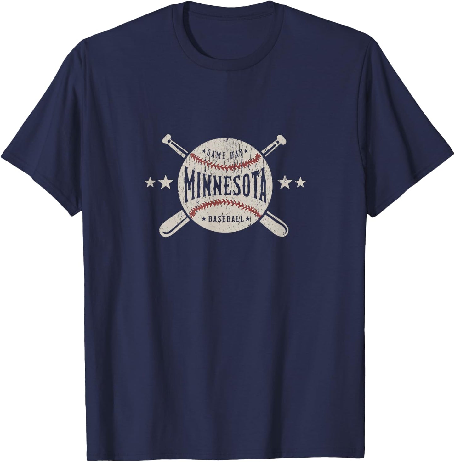 Minnesota MN Vintage Baseball T-Shirt - T-Shirt | Navy
