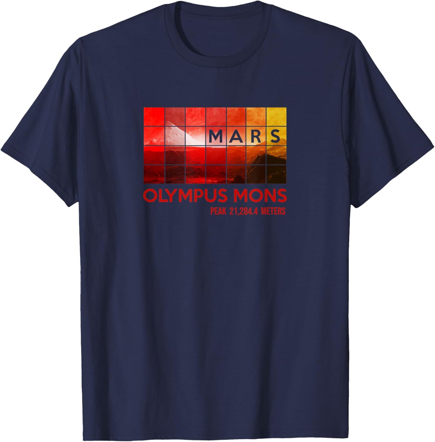 MARS Mission Olympus Mons Space Travel Astronomy T-Shirt - T-Shirt | Navy