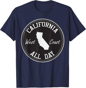 CaliDesign California All Day west coast T shirt T-Shirt - T-Shirt | Navy